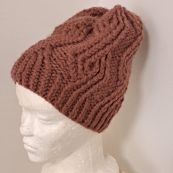Hand-Crocheted Rust Colored Slouch Hat - Picture 2 of 6